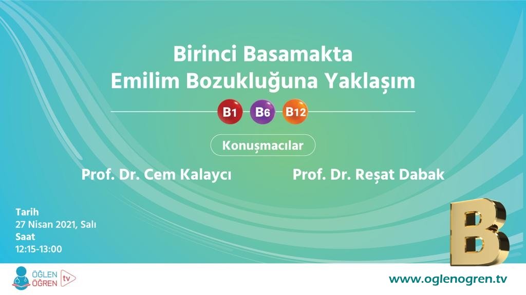 27.04.2021 tarihinde Birinci Basamakta Emilim Bozukluğuna Yaklaşım başlıklı programımız Öğlen Öğren TV ekranlarından canlı yayınlanacaktır