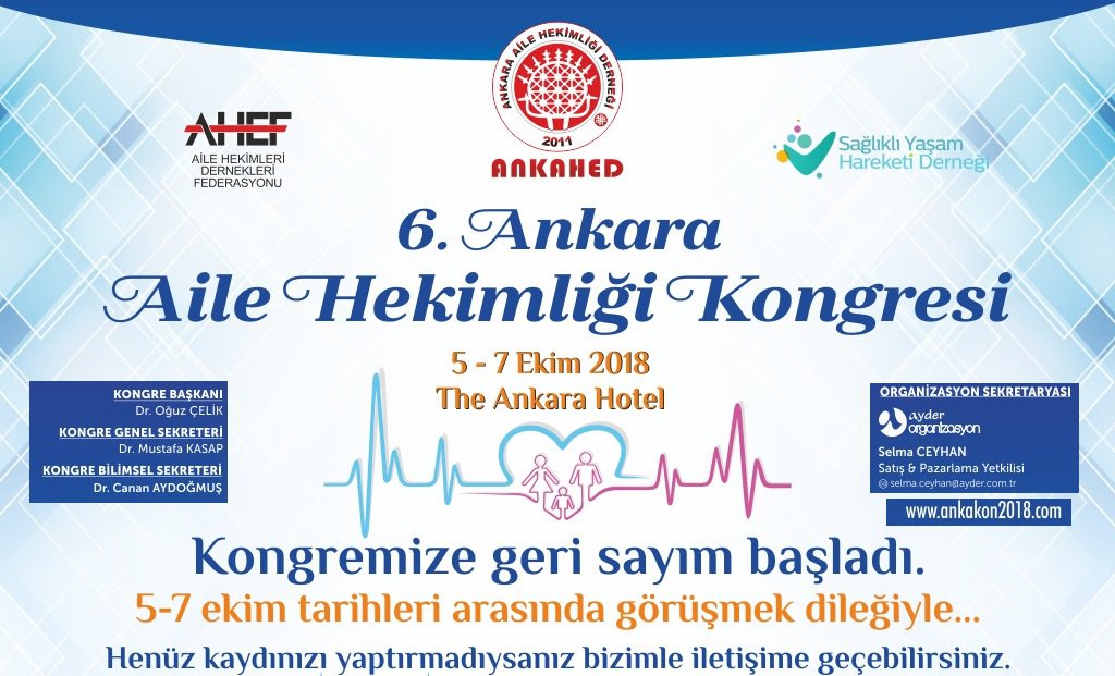 05.10.2018 tarihinde Ankara Aile Hekimliği Kongresi (5-7 Ekim 2018) başlıklı programımız Öğlen Öğren TV ekranlarından canlı yayınlanacaktır