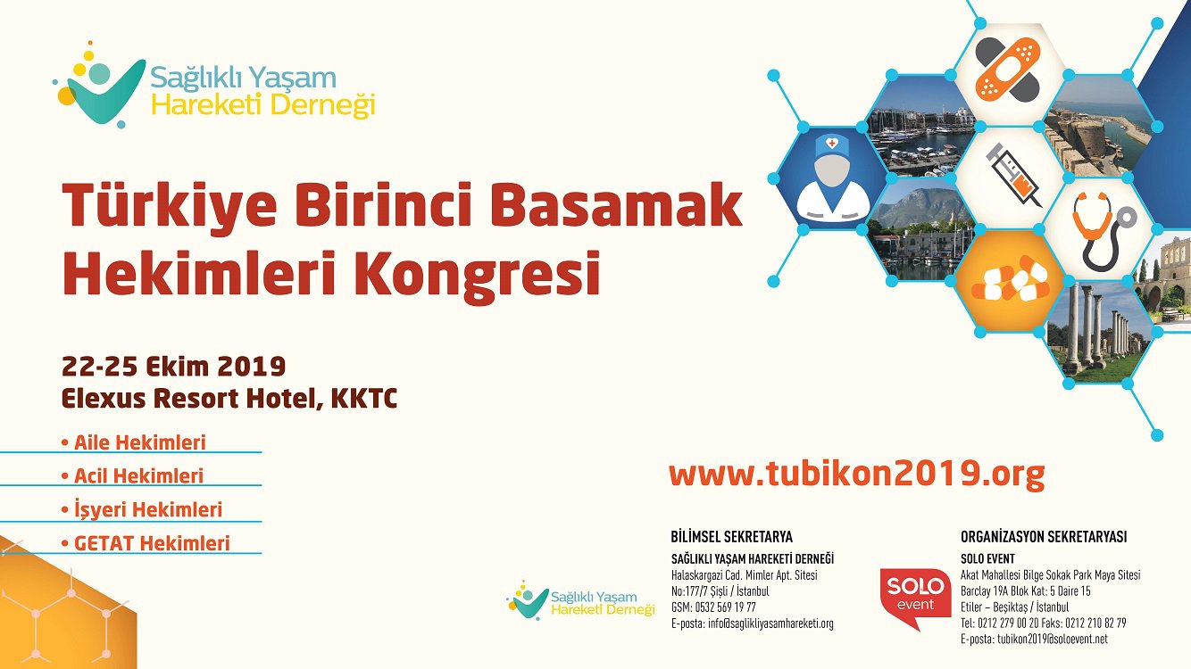 22.10.2019 tarihinde TÜBİKON 2019 (Türkiye Birinci Basamak Hekimleri Kongresi) başlıklı programımız Öğlen Öğren TV ekranlarından canlı yayınlanacaktır