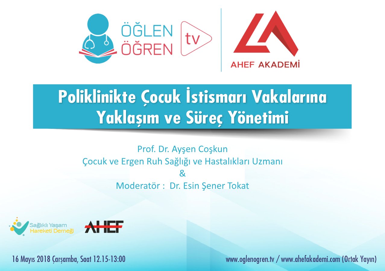 16.05.2018 tarihinde Çocuk İstismarı Vaka Yönetimi başlıklı programımız Öğlen Öğren TV ekranlarından canlı yayınlanacaktır