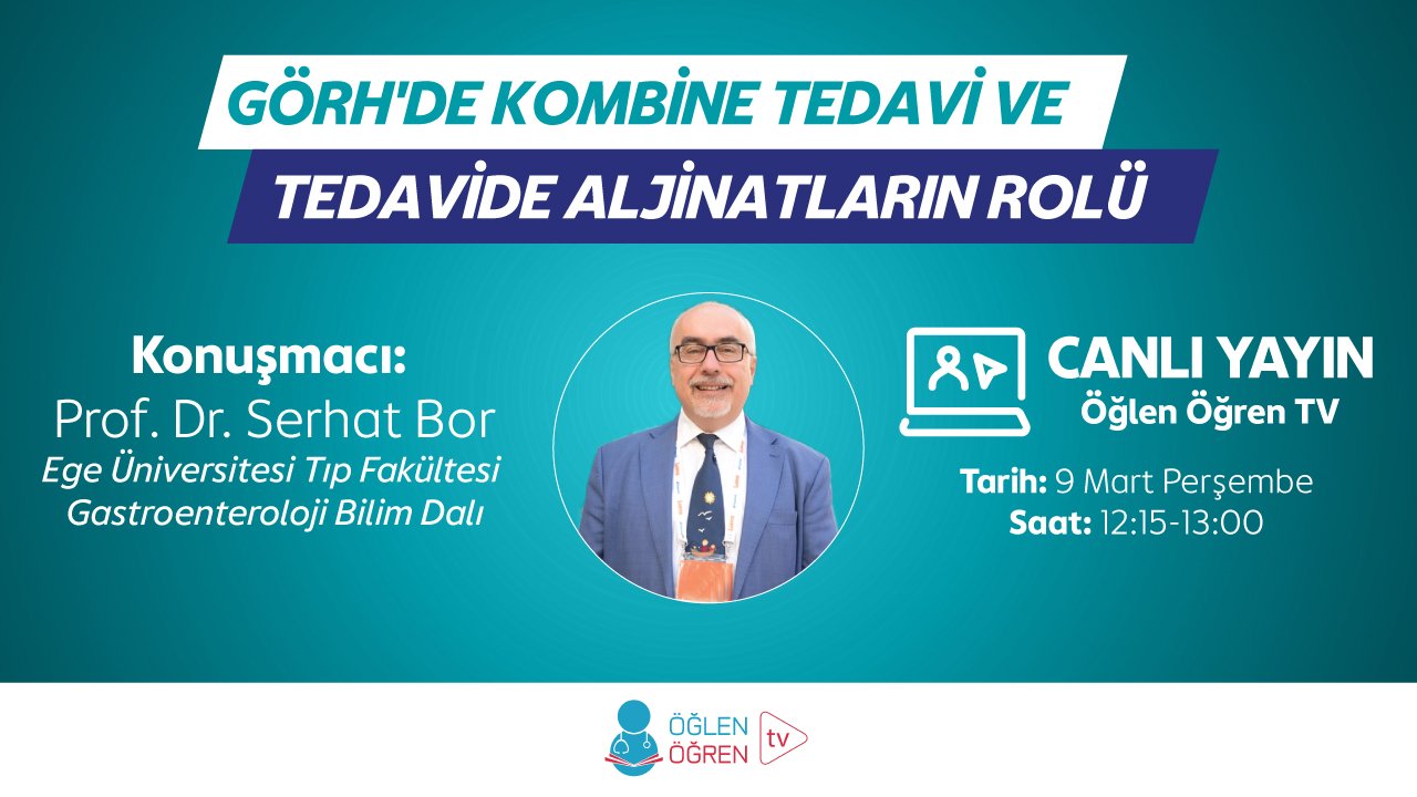 09.03.2023 tarihinde GÖRH de Kombine Tedavi ve Tedavide Aljinatların Rolü başlıklı programımız Öğlen Öğren TV ekranlarından canlı yayınlanacaktır