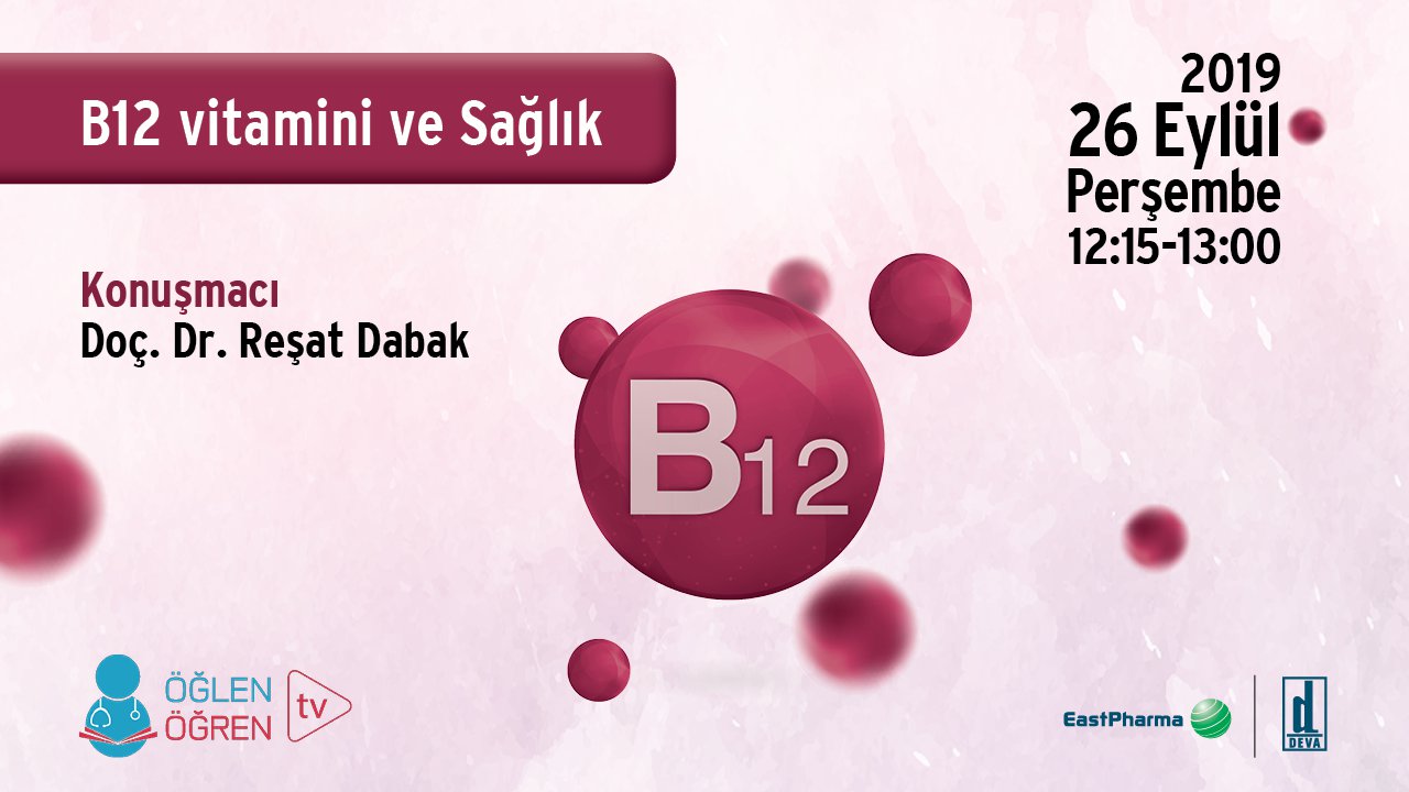 26.09.2019 tarihinde B12 Vitamini ve Sağlık başlıklı programımız Öğlen Öğren TV ekranlarından canlı yayınlanacaktır